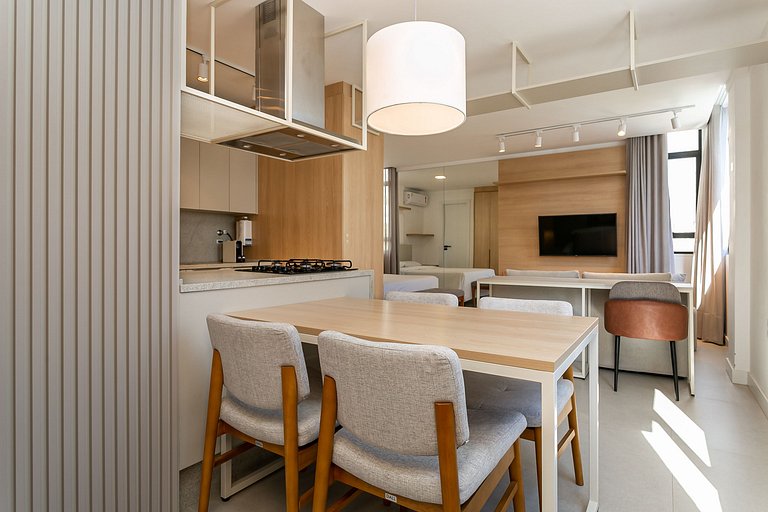 Studio with Washer, Living Room and Kitchen