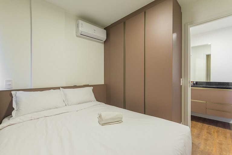 Apt 1 quarto versátil Alto da Glória, Curitiba- Plano Mensal