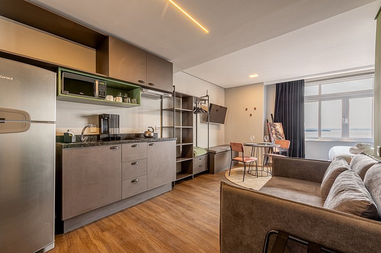 Studio com vista mobiliado para locação em Porto Alegre