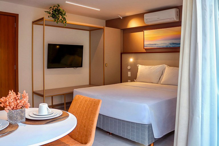 Studio Comfort com Varanda - Vista Parcial Mar