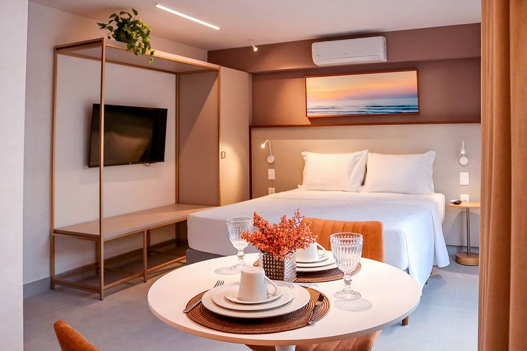 Studio Comfort com Varanda - Vista Parcial Mar