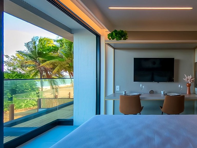 Studio Comfort com varanda Frente Mar