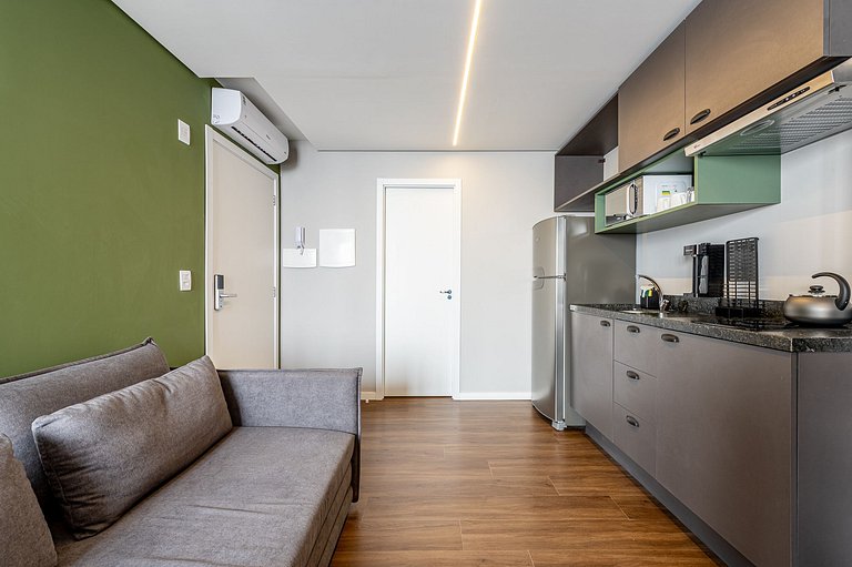 Studio com vista mobiliado para locação em Porto Alegre