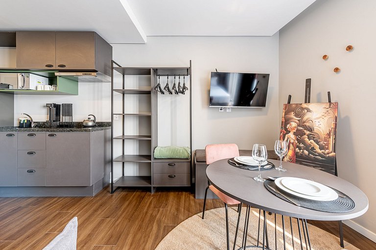 Studio com vista mobiliado para locação em Porto Alegre