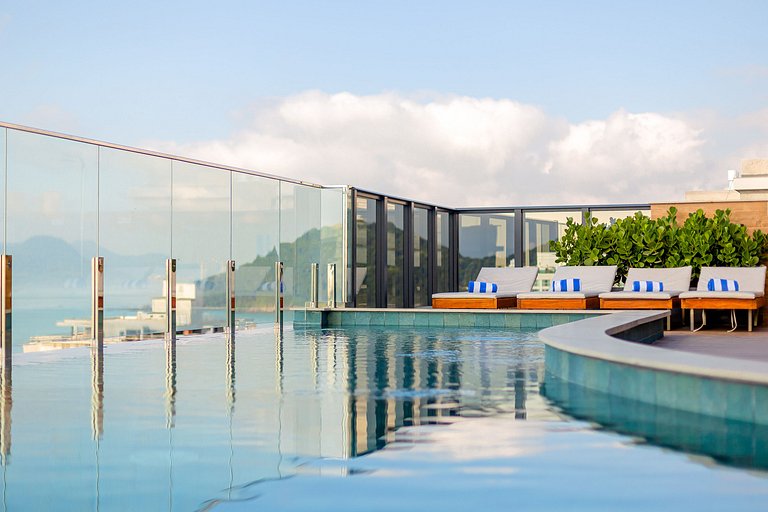 Apto Família 26m² - 3min da praia c/ cozinha