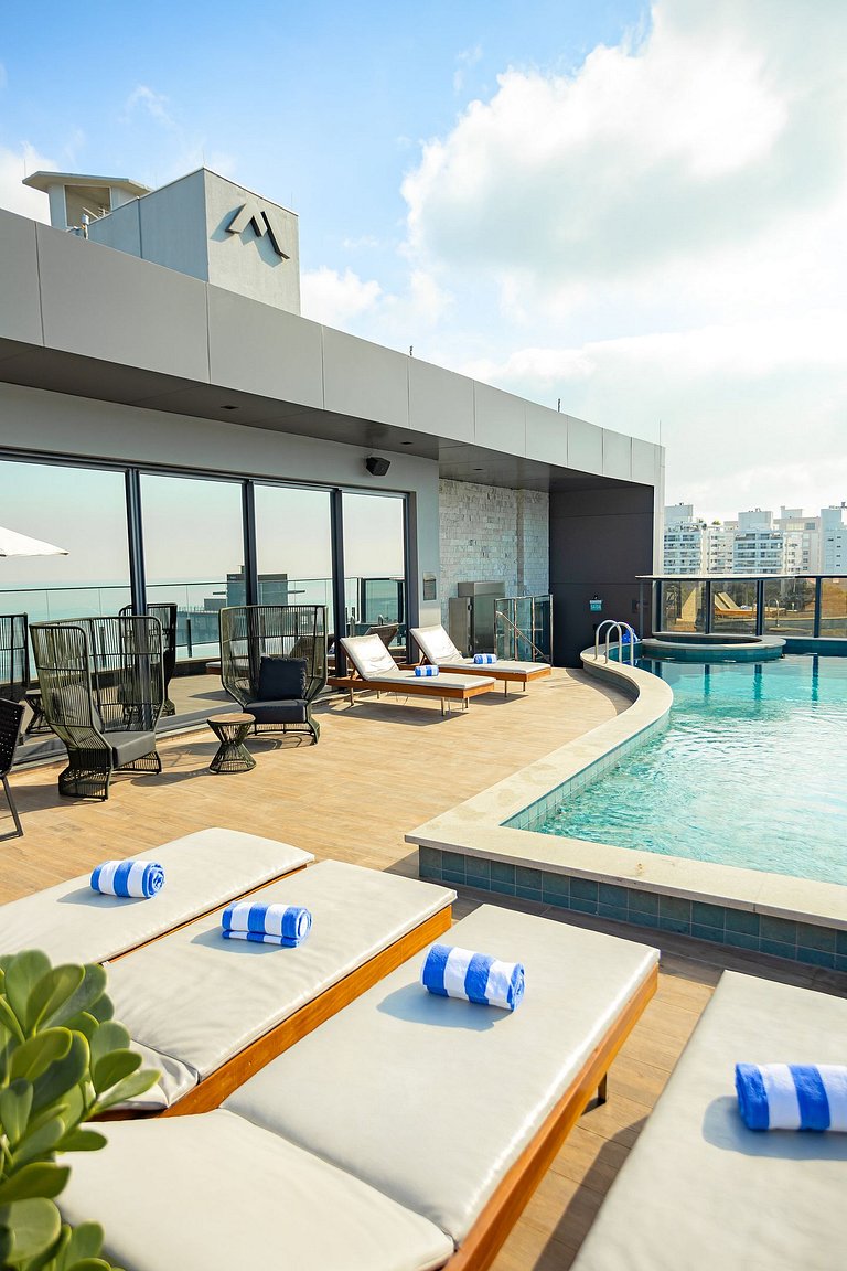 Apto Família 26m² - 3min da praia c/ cozinha
