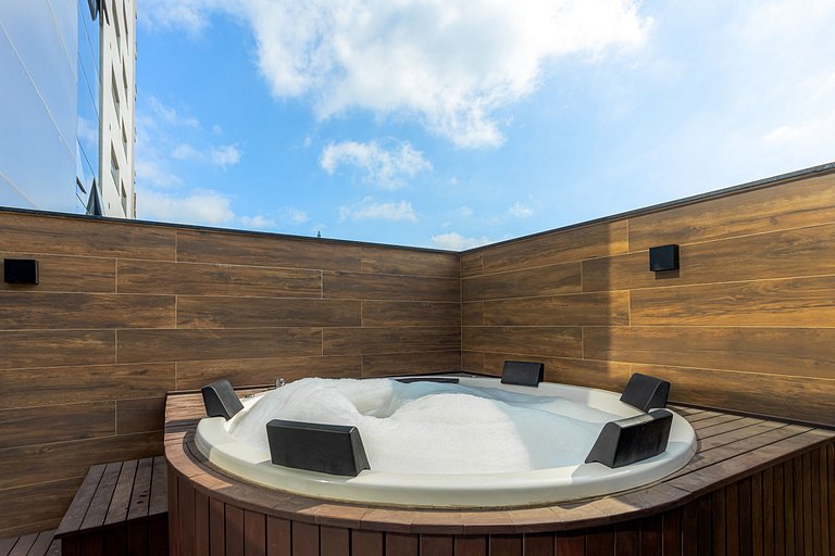 Apto Família 26m² - 3min da praia c/ cozinha