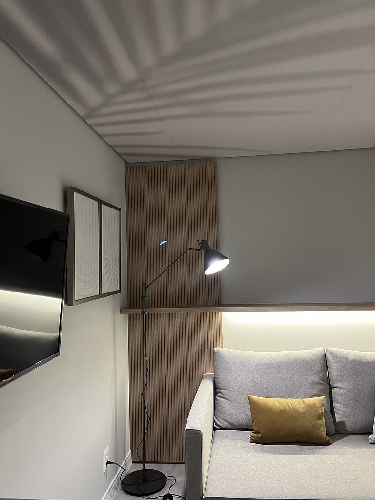 Apto Família 26m² - 3min da praia c/ cozinha