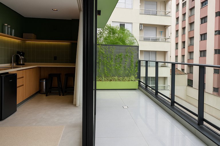 Apto com sacada 39m² - Com varanda e confortável