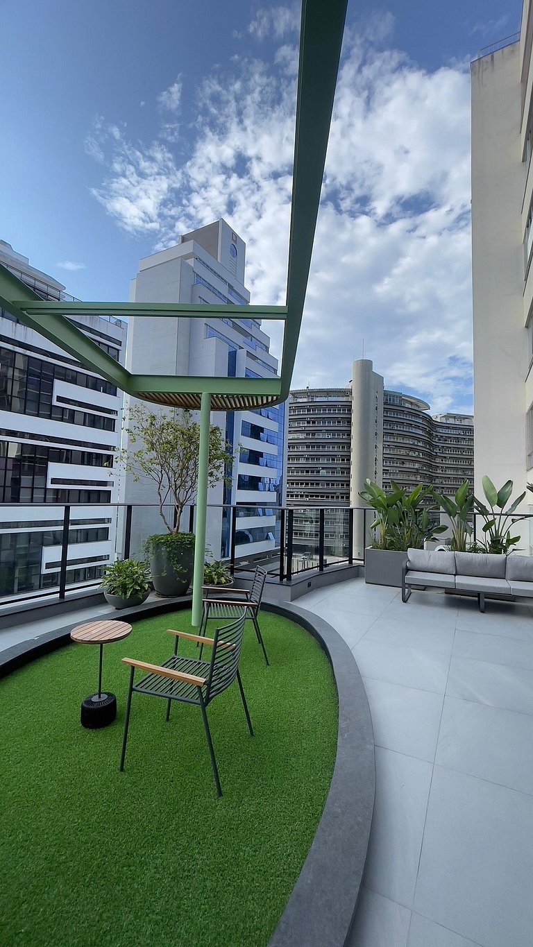 Studio Luxo 53m² - até 2 pessoas com área de lazer