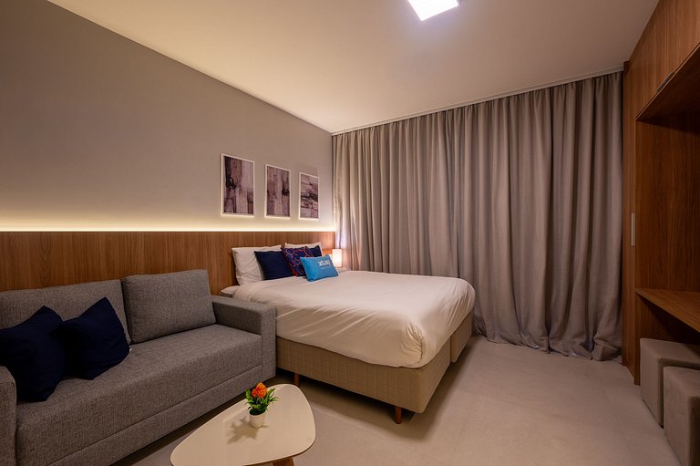 Studio in Perdizes with Sofa – Perfect for 2 Guests, Gym and