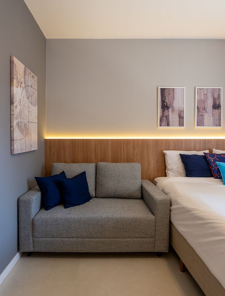 Studio in Perdizes with Sofa – Perfect for 2 Guests, Gym and