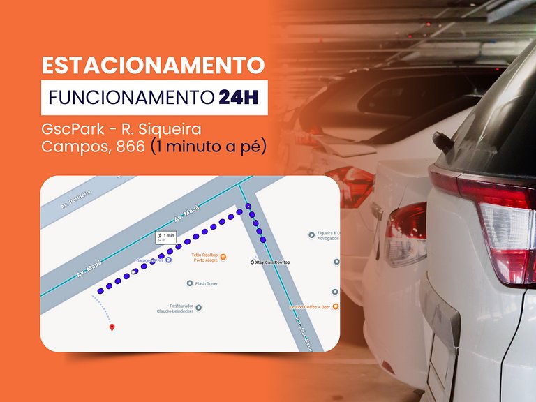 Studio com vista mobiliado para locação em Porto Alegre