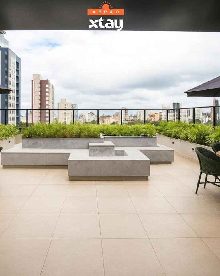 Apt 1 quarto versátil Alto da Glória, Curitiba- Plano Mensal