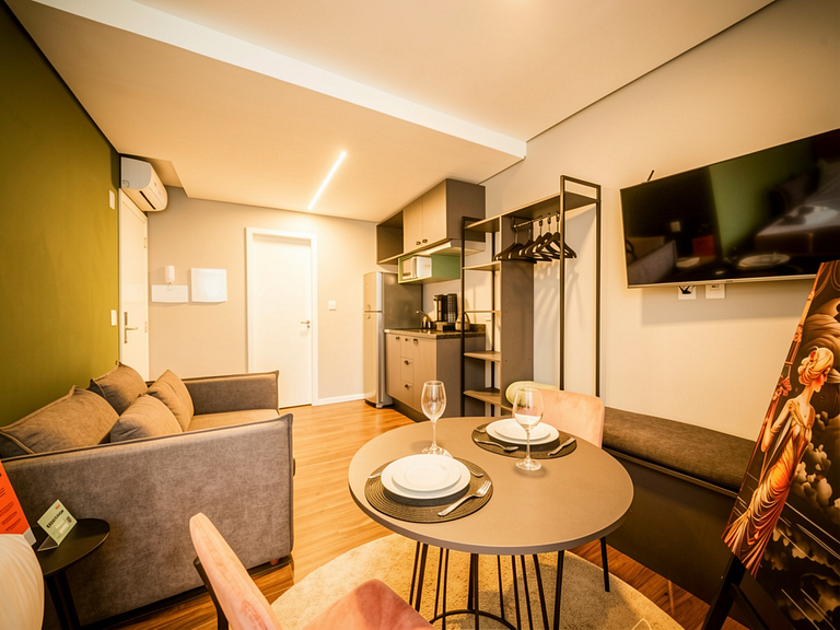 Studio com vista mobiliado para locação em Porto Alegre