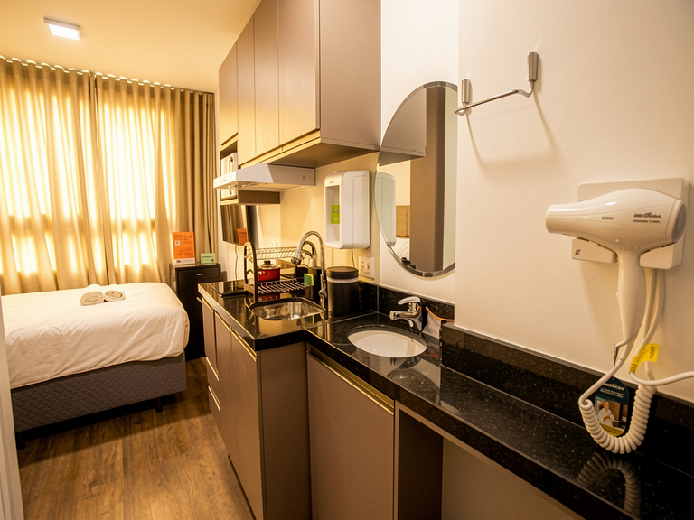 Studio compacto 1 cama de casal